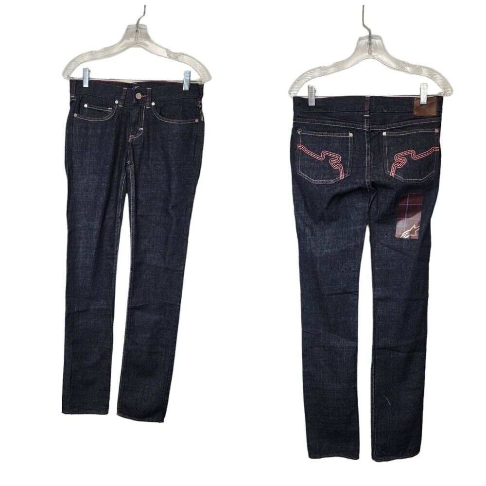 Alpinestars Roulette Skinny Denim Jeans Color Blue/Pink Junior size 1 NWT